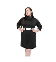 Smak Parlour Plus Belted A Line Mini Dress