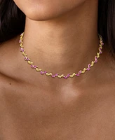 Lab-Created Pink Sapphire & Polished Marquise 17" Collar Necklace (20 ct. t.w.)