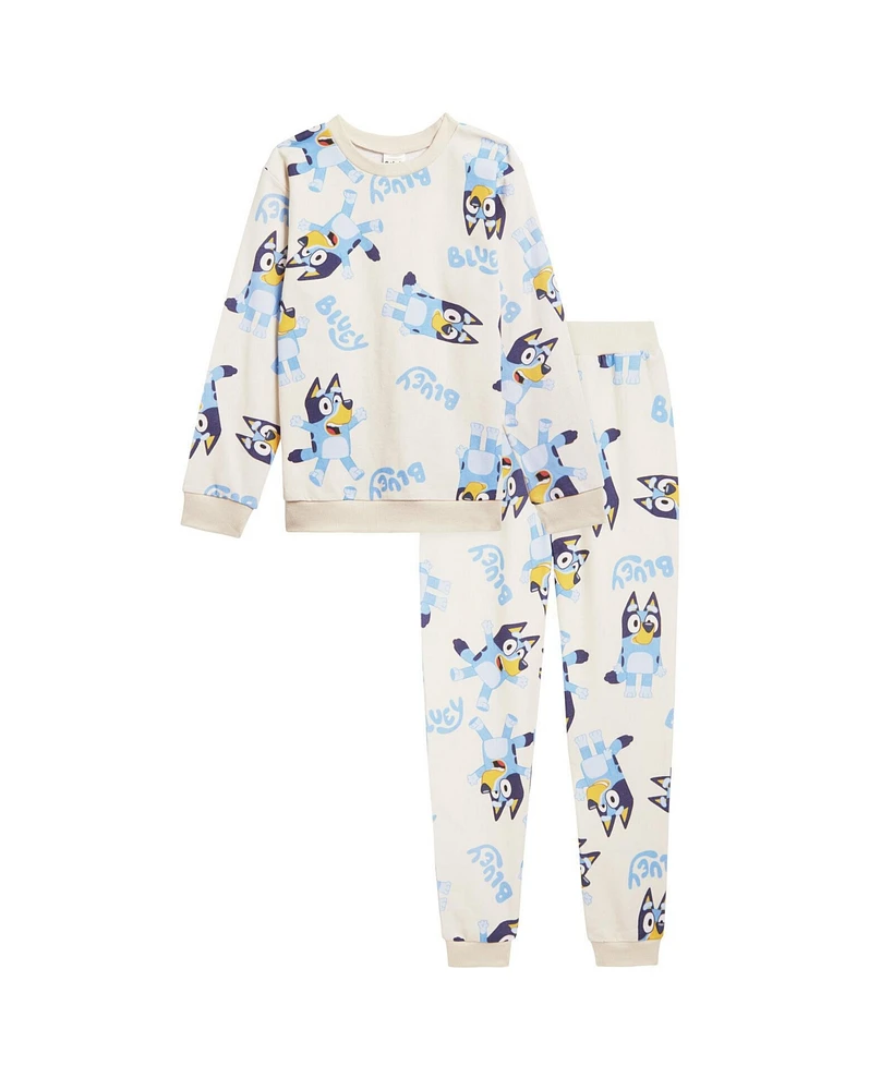 Bluey Girls Fleece Sweatshirt and Jogger Pants Outfit Set to