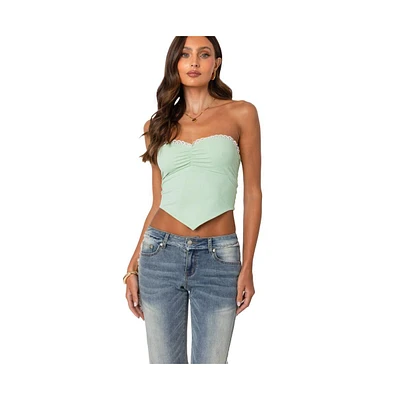 Edikted Women's Cinched strapless triangle top