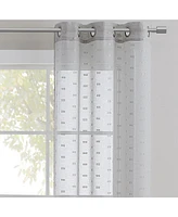 Kate Aurora Modern Living 2 Pack Plaid Sheer Embossed Grommet Top Curtain Panels - Silver
