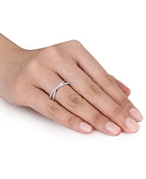 Moissanite Crossover Statement Ring (1/4 ct. t.w.) Sterling Silver