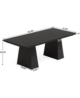 Tribesigns 63-Inch Executive Desk, Large Office Computer Desk with Double Pedestal, Modern Simple Workstations Writing Table Conference Table Business
