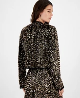 Tahari Asl Women's Sequin Hook-And-Eye Blazer