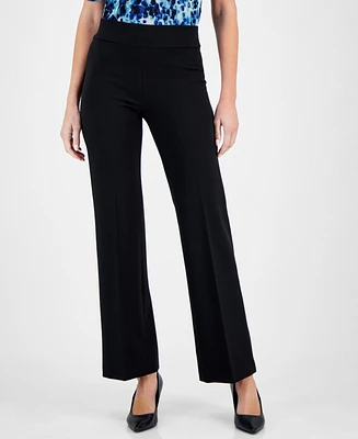 Anne Klein Petite High-Rise Pull-On Knit Trousers