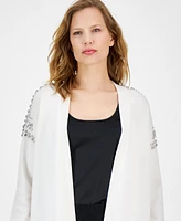 Anne Klein Women's Embellished Open-Front Cardigan