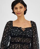 And Now This Women's Tie-Front Woven Top, Exclusively at Macy's