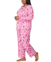 Ellen Tracy Plus Printed Long-Sleeve Pajama Set