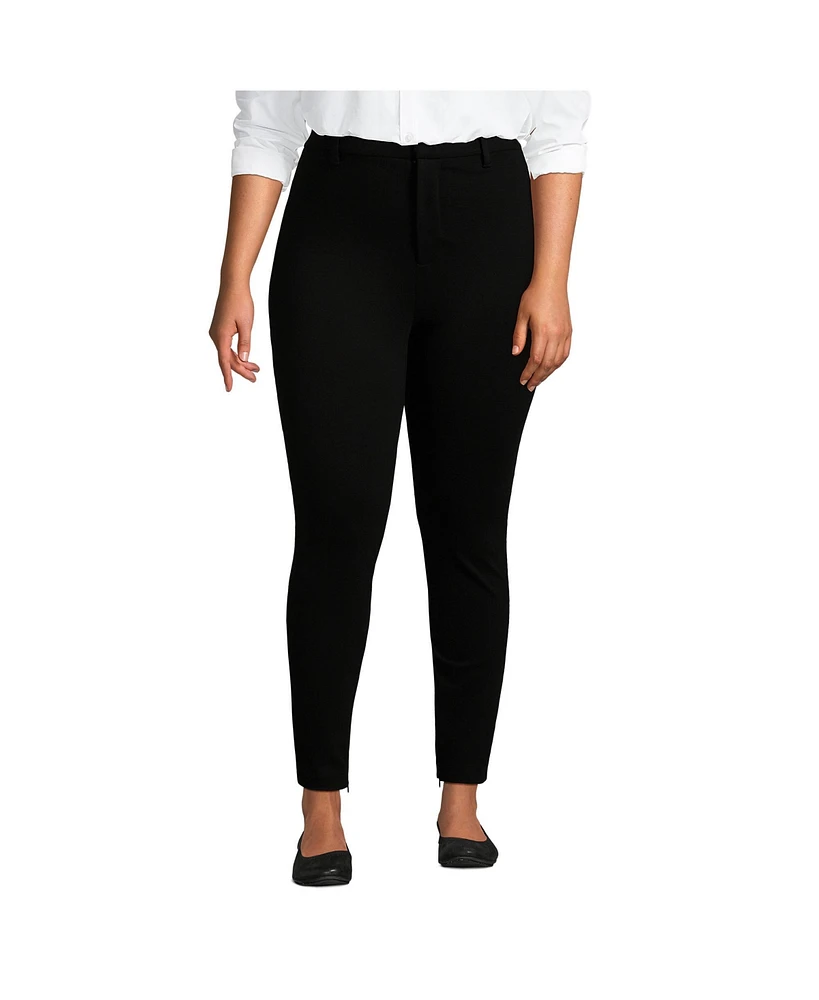 Lands' End Women's High Rise Ponte Polished Leggings