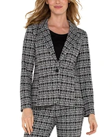 Liverpool Los Angeles Women's Plaid Sweater Blazer