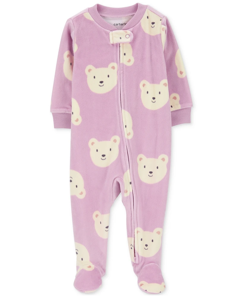 Carter's Baby Girls 1-Piece Bear Fleece Sleep & Play Footed Coverall