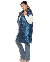 White Mark Plus Metallic Puffer Vest Jacket