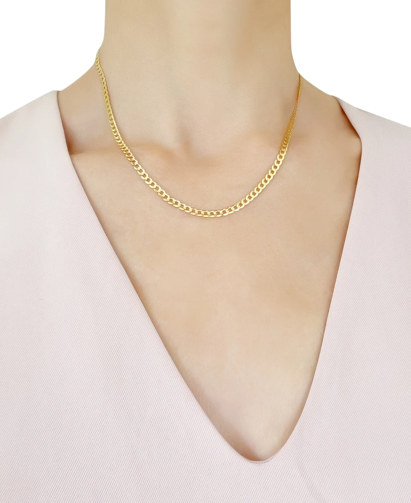 18" Open Curb Link Chain Necklace (3-5/8mm) in Solid 14k Gold