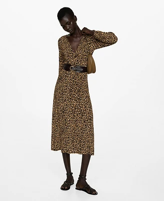 Mango Women's Leopard Gown