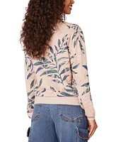 Democracy Petite Printed Crewneck Long-Sleeve Sweatshirt