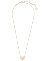 Kendra Scott 14k Gold-Plated 2-Pc. Set Gemstone Heart Adjustable Pendant Necklaces