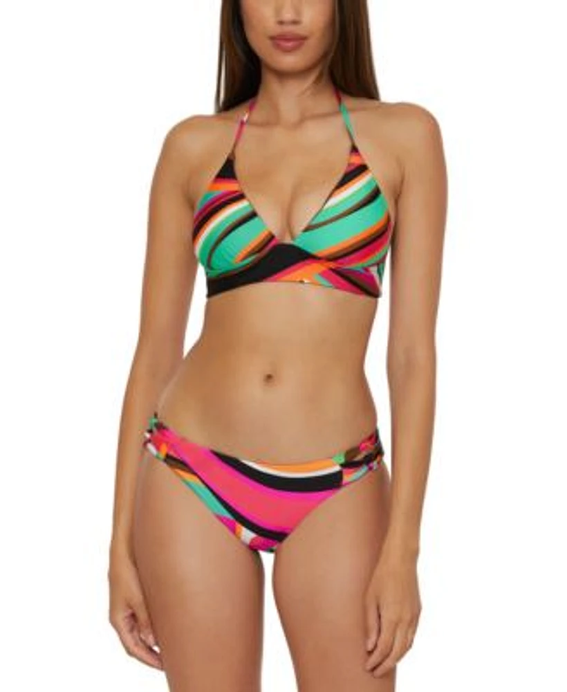 Trina Turk Womens Swoop Print Reversible Bikini Top Bikini Bottoms