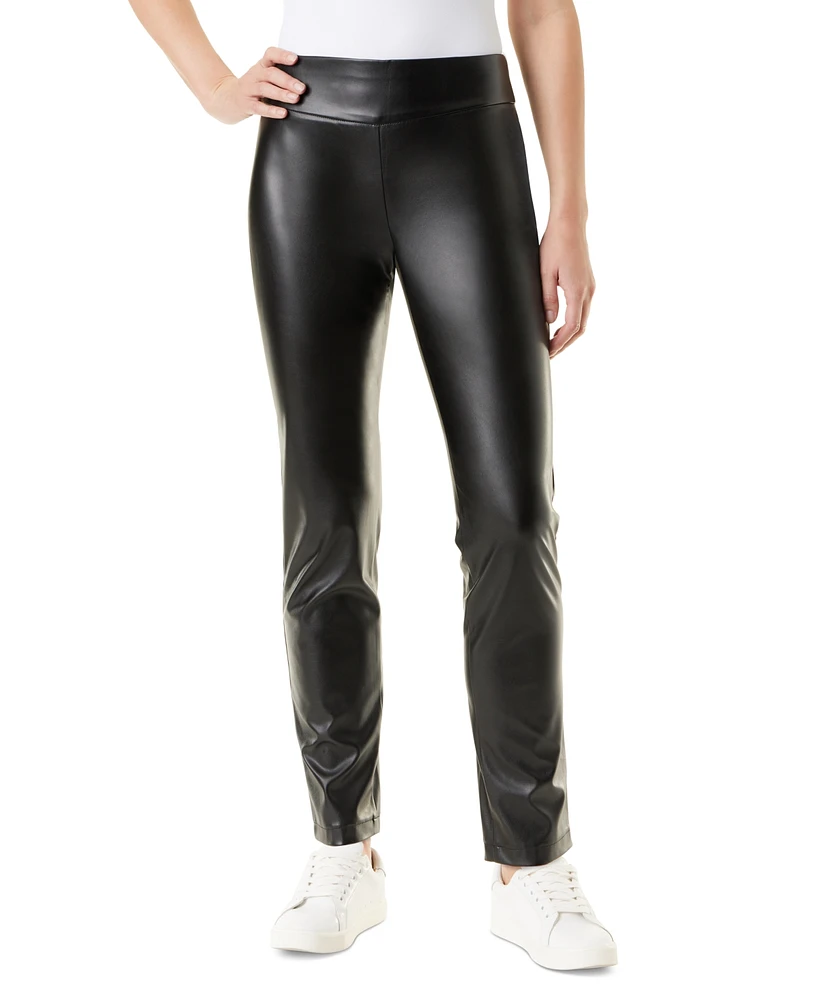 Gloria Vanderbilt Women's Amanda High-Rise Straight-Leg Faux-Leather Pants