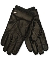 Tommy Hilfiger Men's Double Layer Cuff Leather Gloves