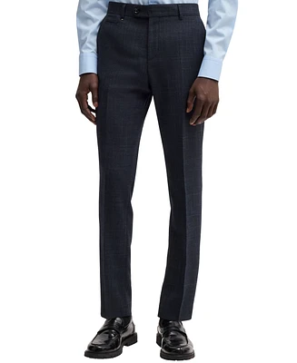 Boss by Hugo Men's Micro-Patterned Slim-Fit Trousers