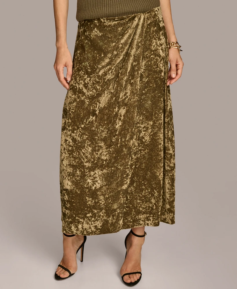 Donna Karan New York Women's Crushed Velvet Midi Skirt