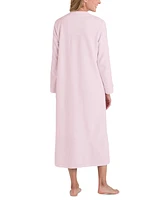 Miss Elaine Women's Embroidered Waffle-Knit Robe