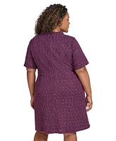 Jessica Howard Plus Boucle Round-Neck Dress