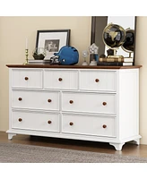 Slickblue Wooden Captain's Seven-Drawer Dresser – Classic and Spacious Storage