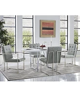 Inspired Home Triniti Pu Leather Button Tufted Dining Chair Set of 2