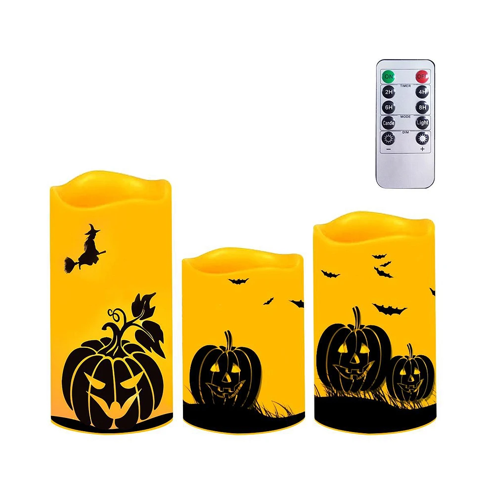 Cowin Halloween Flameless Candles Set Battery Operated