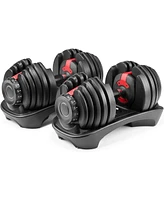 Irongear Adjustable Dumbbells Set of 2 (52.5 lbs x 2) - Anti-Slip Handle Free Weights Dumbbell Set for Men & Women, Ideal for Full