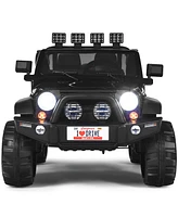 Costway 12V Kids Ride On Car 2 Seater Truck Rc Electric Vehicles w/ Storage Room