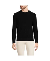 Lands' End Men's Cotton Drifter Saddle Crewneck Shaker Sweater