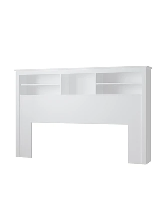 Homsee White Bookcase Headboard With Strong Storage And Led Light