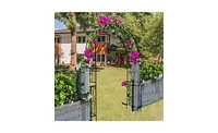 Slickblue Metal Garden Arch – 55'' W x 94.5'' H, Black Arbor Trellis for Climbing Plants and Roses, Outdoor Support