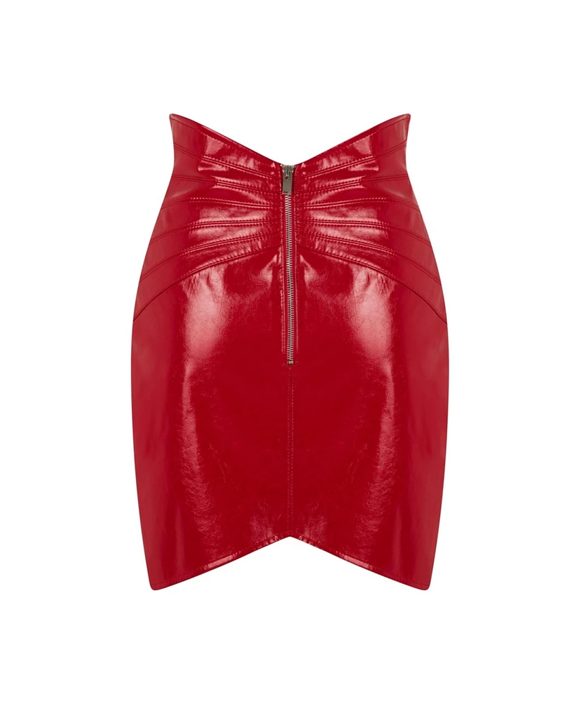 Nocturne Women's Faux Patent Leather Mini Skirt