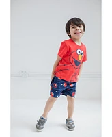 Sesame Street Baby Boys Elmo Cookie Monster T-Shirt and Shorts Outfit Set to