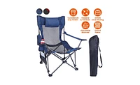 Slickblue Foldable Camping Chair – Heavy Duty Steel, 330LBS Load Capacity, Collapsible with Reclining Feature