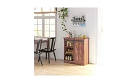 Slickblue Brown Kitchen Sideboard Storage Cabinet- Stylish and Functional Organizer for Kitchen Essentials