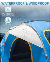 Slickblue Suv Camping Tent, Outdoor Tent with Double Doors for 5 Person, Waterproof PU2000mm Layer Travel