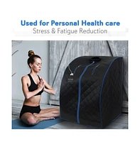 SereneLife Personal Detox Home Sauna With Foldable Chair and Heated Foot Pad