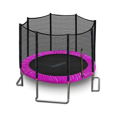 SereneLife Outdoor Trampoline with Safety Net - 10ft, Pink