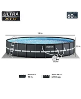 Intex 18Ft x 52In Ultra Xtr Frame Round Above Ground Swimming Pool Set with Pump