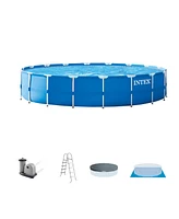 Intex 28253EH 18ft x 48in Metal Frame Above Ground Pool Set with Pump & Cover