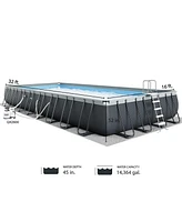 Intex 32' x 16' x 52" Ultra Xtr Rectangular Outdoor Swimming Pool Set with Pump