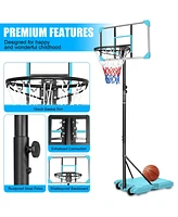 Slickblue Portable Basketball Goal System with Stable Base and Wheels for Easy Movement