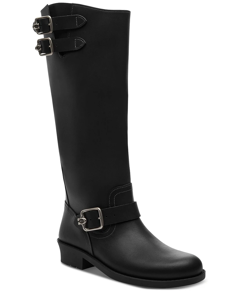 Coach Women's Daria Buckled Tall Moto Boots