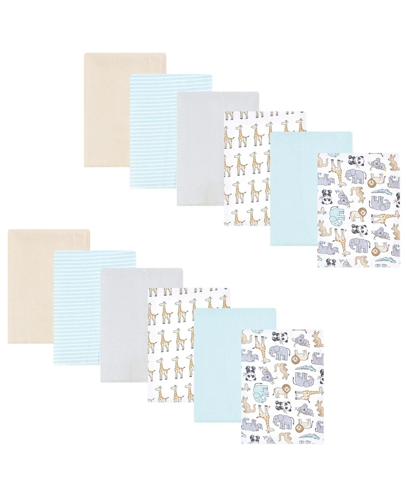 Hudson Baby Flannel Burp Cloth 12pk, Kangaroo, One Size