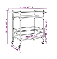 vidaXL Kitchen Trolley Black 32.3"x15.7"x30.9" Engineered Wood