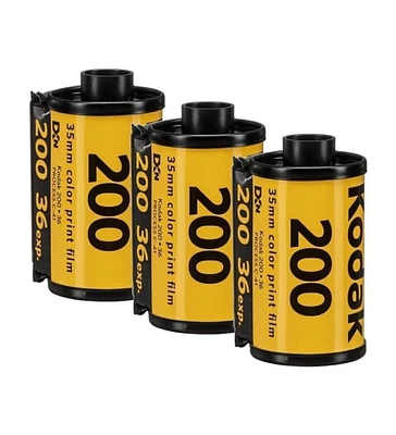 Kodak Gold 200 Yellow and Purple Film with 35mm Film and 36 Exposures 3 Pack